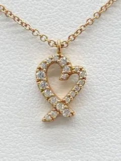 ティファニー ラビングハート ペンダント ネックレス ダイヤモンド au750