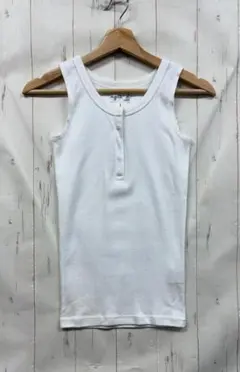 T1037：agnes b. タンクトップ ホワイト スナップボタン 日本製のサムネイル