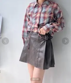 プリーツスカート ブラウン タグ付き