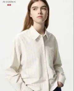 UNIQLO オックスフォードオーバーサイズシャツ ストライプ