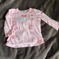 ミキハウス　80 ピンク　長袖　ロンT ベビー　うさぎ