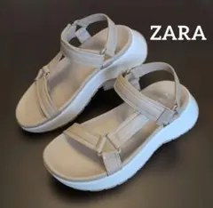 美品☆ZARA 厚底スポーツサンダル ベージュ 24cmのサムネイル