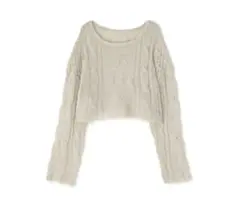 NATURAL BEAUTY BASIC スパンコールケーブルシアーニット