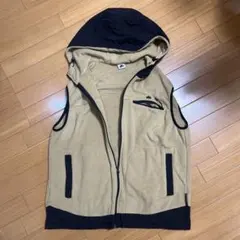 LOGOS フード付きベスト LL ベージュ