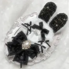 ぬい服　着ぐるみ　10〜12cm用　ホワイト　ブラック　うさぎ　チェーンフック付