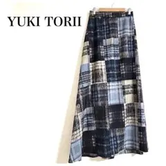 ✨美品✨YUKI TORII ユキトリヰ チェック柄 ロングフレアスカートのサムネイル