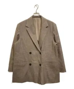 ミラオーエン　ベージュ ダブルブレスト テーラードジャケット