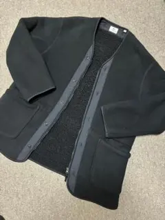 ユニクロ EngineerdGarments フリースノーカラーコート ブラック