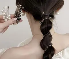 パール付きヘアアクセサリー２個 パール色（白）