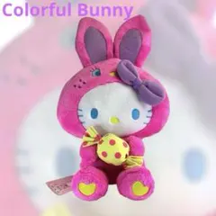 【平成レトロ】 ハローキティ カラフルバニー 2L スイーツ BIGぬいぐるみ