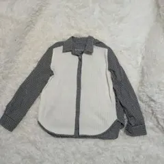 （design aera）チャック柄長袖シャツホワイト系（40））