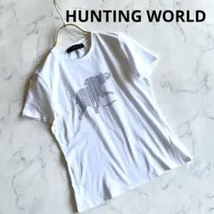 ハンティングワールド　Tシャツ　アニマル柄　ロゴ　英文字