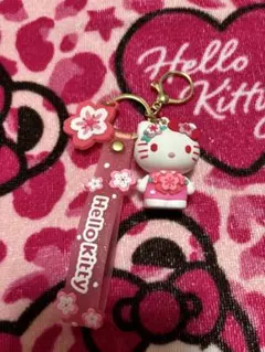 【新品】ハローキティ 桜 キーホルダー ゴールド金具のサムネイル