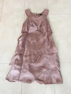 maxandcleo ティアードフリルワンピース くすみピンク パーティードレス