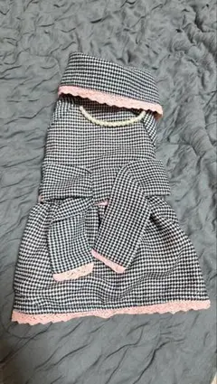 ペットパラダイス 犬服 コート 원피스 千鳥格子 パール調ボタン