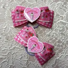 ストロベリーシェイクデザインヘアゴム