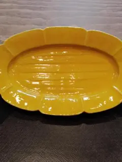 有田福泉窯黄こうち花びら型プレート