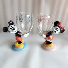 レア　ディズニー　ミッキー　ミニー　ペアグラス　ワイングラス　ヴィンテージ