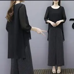 セットアップ パンツスーツ 2点セット 黒 XXL ブラック