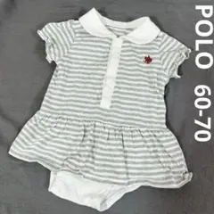 ポロ POLO ワンピース ロンパース 半袖 ボーダー 60-70