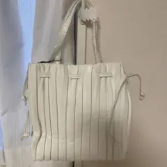 GRL 2Wayプリーツ巾着ショルダーバッグ ホワイト