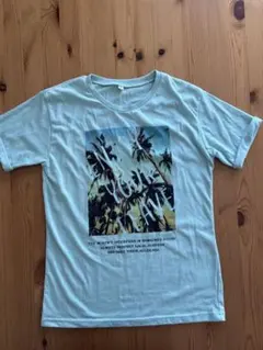 160サイズ　女の子　半袖Tシャツ ヤシの木プリント サーフデザイン グリーンのサムネイル