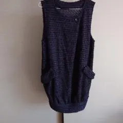 グレーラメ入りノースリーブロングチュニック　Mサイズ