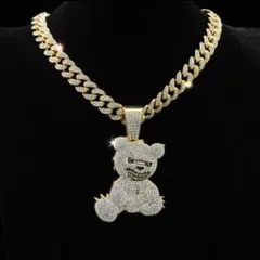 【ブリンブリン】ベアネックレス　ゴールド　ヒップホップ　ラッパー　ストリートのサムネイル