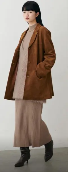 natural couture LARUTA ワンピース×フェザーベストセット