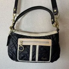 美品 COACH 2way キルティング ショルダーバッグ ブラック