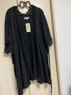 レース付きロングカーディガン