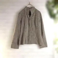 美品❗️【ヌーベルライン】トールカラー ジップアップ 長袖 ジャケット 薄手