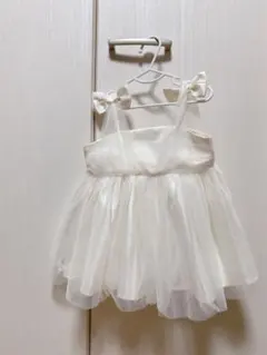アイボリー チュールドレス リボン付き