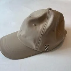 VARZAR バザール ベージュ Xロゴ シルバー キャップ