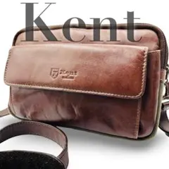 Kent ケント ショルダーバッグ 本革 ブラウン 多収納 斜め掛け 2層式