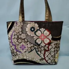 帯リメイク✴︎ショルダーバッグ✴︎パープル✴︎花と蝶✴︎174 - メルカリ