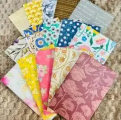 綿麻生地 12枚セット 花柄