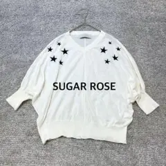 【SUGAR ROSE】星柄刺繍ニットプルオーバー 半袖 シアーのサムネイル