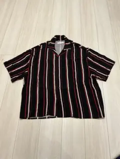 Anchor Smith 半袖シャツ Lサイズ 黒赤ストライプのサムネイル