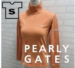 ★美品★ PEARLY GATES ゴルフ オレンジ ストライプ タートルネック