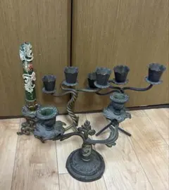 キャンドルスタンド フレンチアンティーク ヴィンテージ 真鍮
