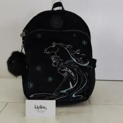 キプリング×アナと雪の女王2コラボ　リュック　バックパック　ベロア生地　美品✨️のサムネイル
