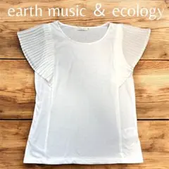 【earth music&ecology】 プリーツフリルスリーブプルシャツ