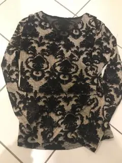 オーガンジーレース　長袖トップス Lサイズ　未使用