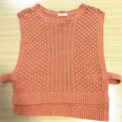 earth music&ecology オレンジニットベスト