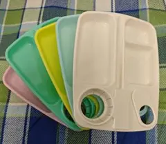 BBQトレー 5枚セット カップホルダー持ち手付き 5色のサムネイル