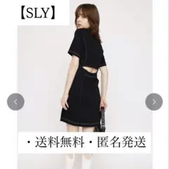 美品　SLY FRONT ZIP BACK OPEN ショートワンピース 黒　1