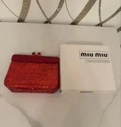 ラメ落ち防止加工済み】MIU MIU グリッターがま口ポーチ - メルカリ