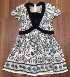 コムサイズム ペイズリー柄 半袖ワンピース Mサイズ★Conme Ca ism