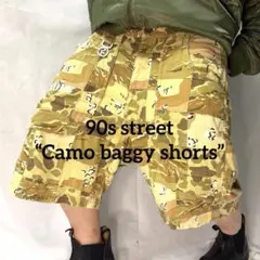 90s ストリート　迷彩パッチワークバギーショーツ 極太 ジョーツ ストリートのサムネイル